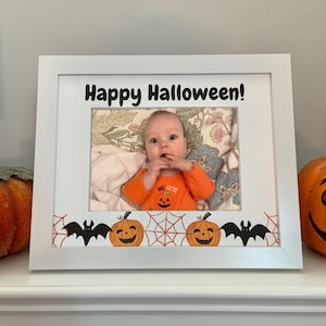 Halloween Picture Frame | Personalized frame for 5x7 photo | Trick or Treat Photo Frame