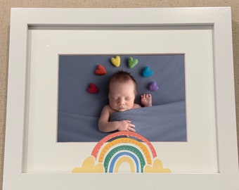 Rainbow Picture Frame for Rainbow Baby | Personalized Picture Frame 5x7