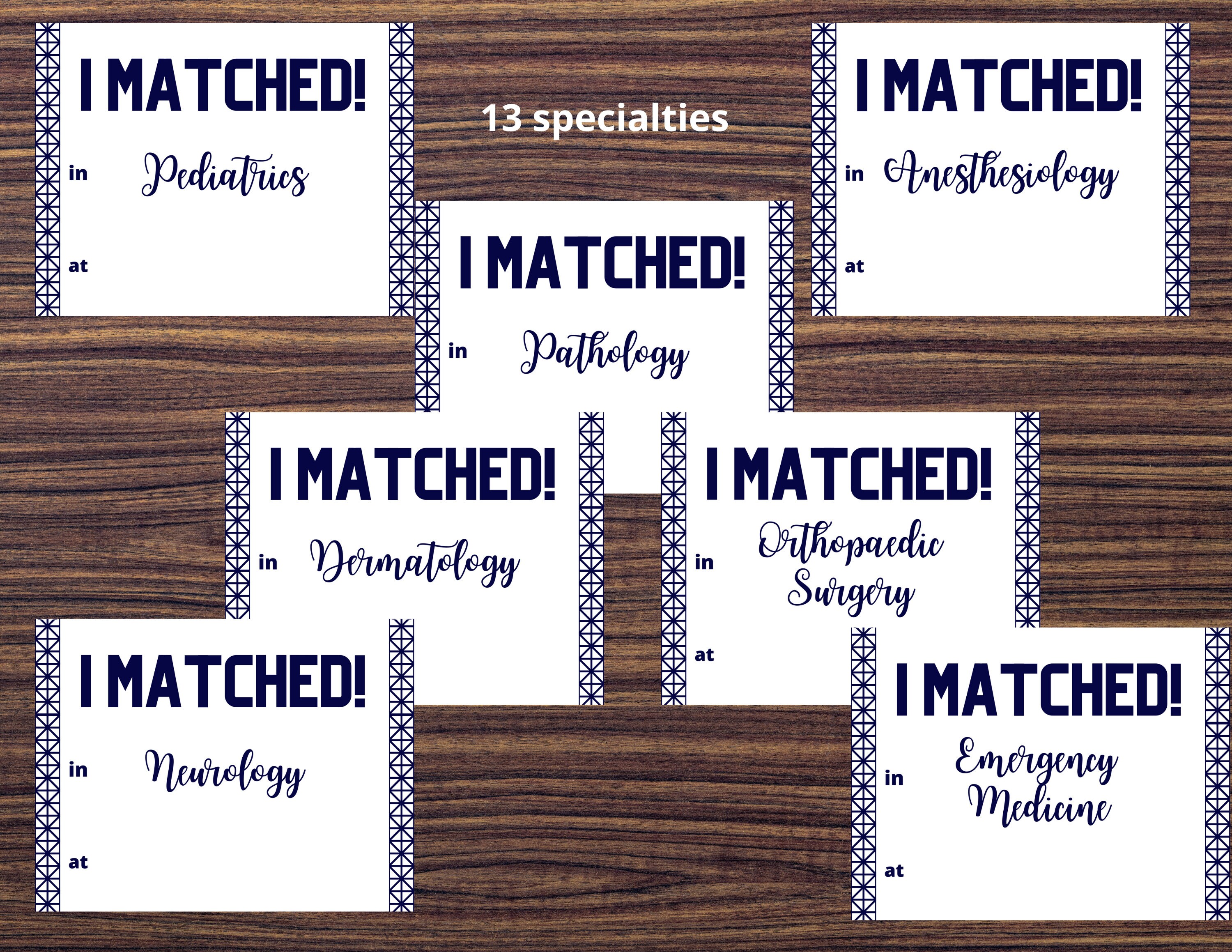 Residency Match Day Signs 8.5x11 Printable Signs Virtual Etsy