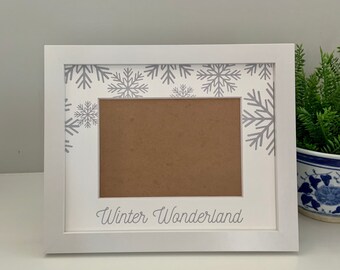 Snowflake Picture Frame | Personalized Picture Frame 5x7 | Snow day | Winter Wonderland