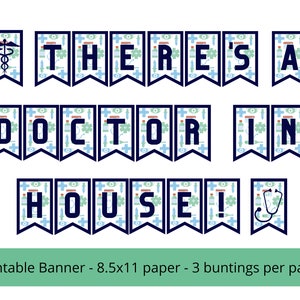 Afstuderen medische school afdrukbare banner | Er is een dokter in huis ||Digitale downloadbare doe-het-zelfbanner