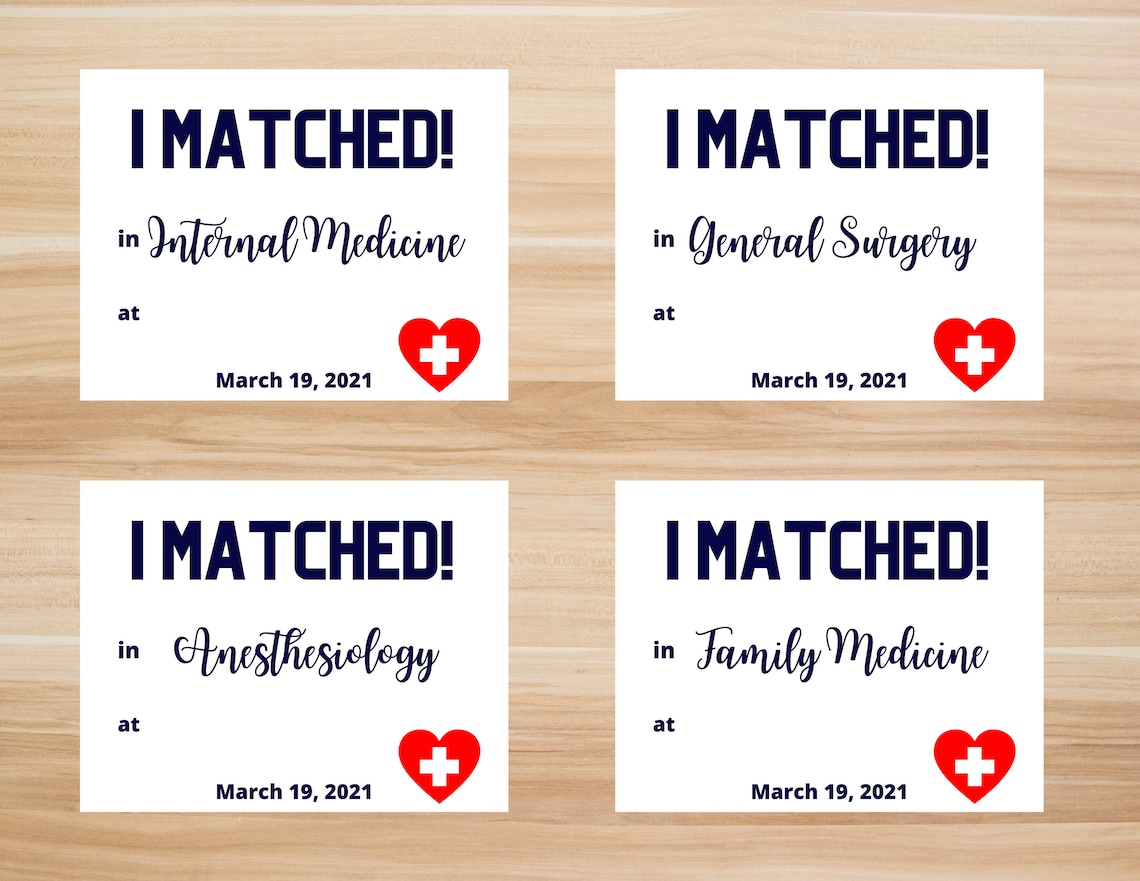 Residency Match Day Signs 8.5x11 Printable Signs Virtual Etsy