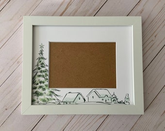 Christmas picture frame | Christmas Lights Frame for 5x7 Photo