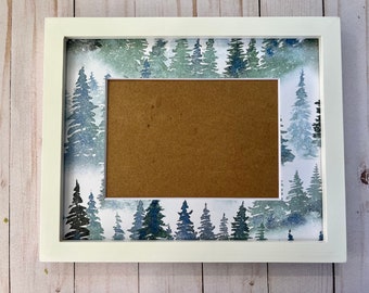 Snowy Tree picture frame | Christmas Tree Frame for 5x7 Photo