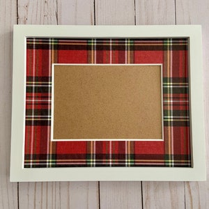 Christmas picture frame | Holiday Plaid Frame for 5x7 Photo