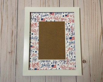 Patriotic Picture Frame | Personalized Picture Frame 5x7 | American Flag, United States Independence Day