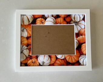 Fall Leaves & Pumpkins Picture Frame | Personalized 5x7 Photo