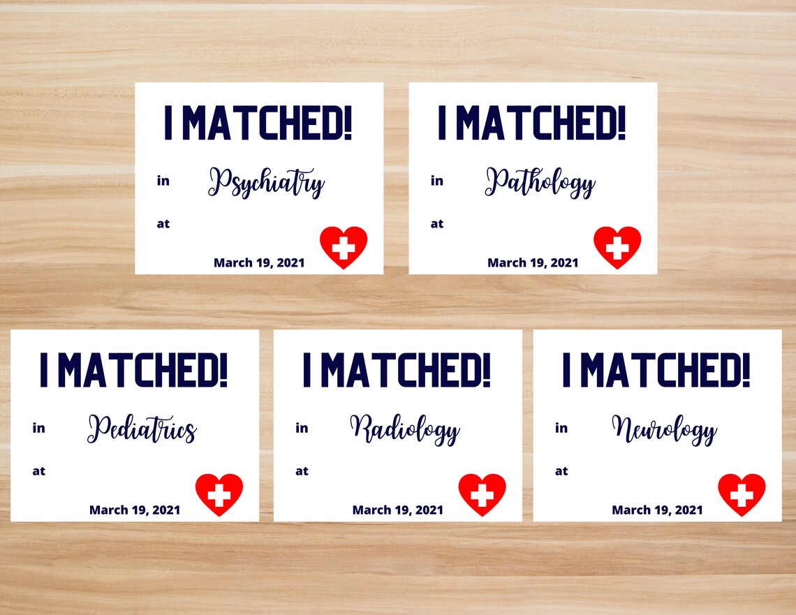 Residency Match Day Signs 8.5x11 Printable Signs Virtual Etsy