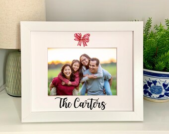 Personalized Christmas Family Picture Frame | 5x7 Last Name Photo Frame | State Picture Frame