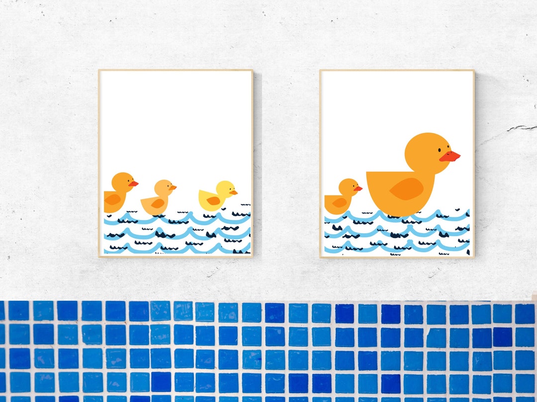 Rubber Duck Prints | Kids Bathroom Wall Art | Set of 2 - 8x10 Inch ...