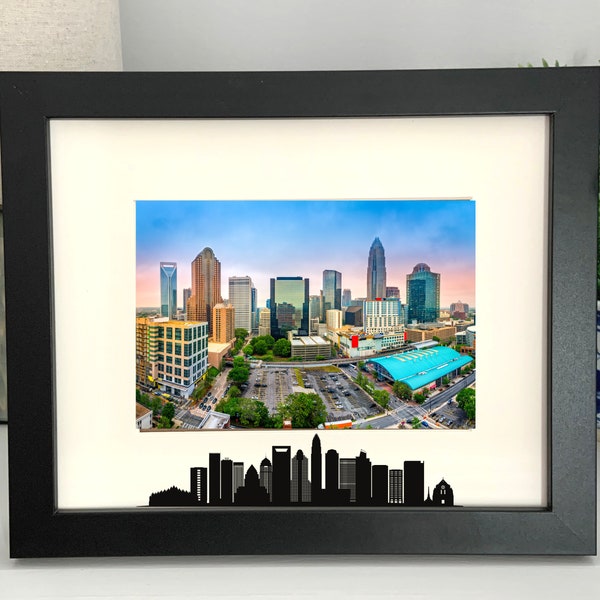 Charlotte Picture Frame | Charlotte North Carolina Skyline | Personalized Picture Frame 5x7