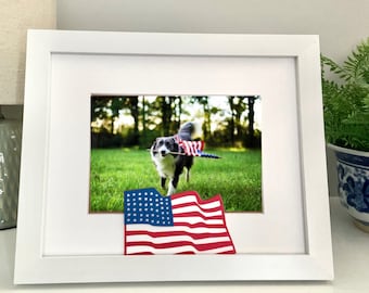 American Flag Picture Frame | Personalized Picture Frame 5x7 | American Flag, Patriotic, Independence Day