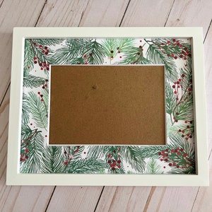 Christmas picture frame | Christmas Holly Frame for 5x7 Photo
