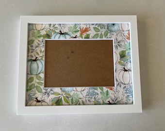Fall Leaves & Pumpkins Picture Frame: Personalized 5x7 Photo