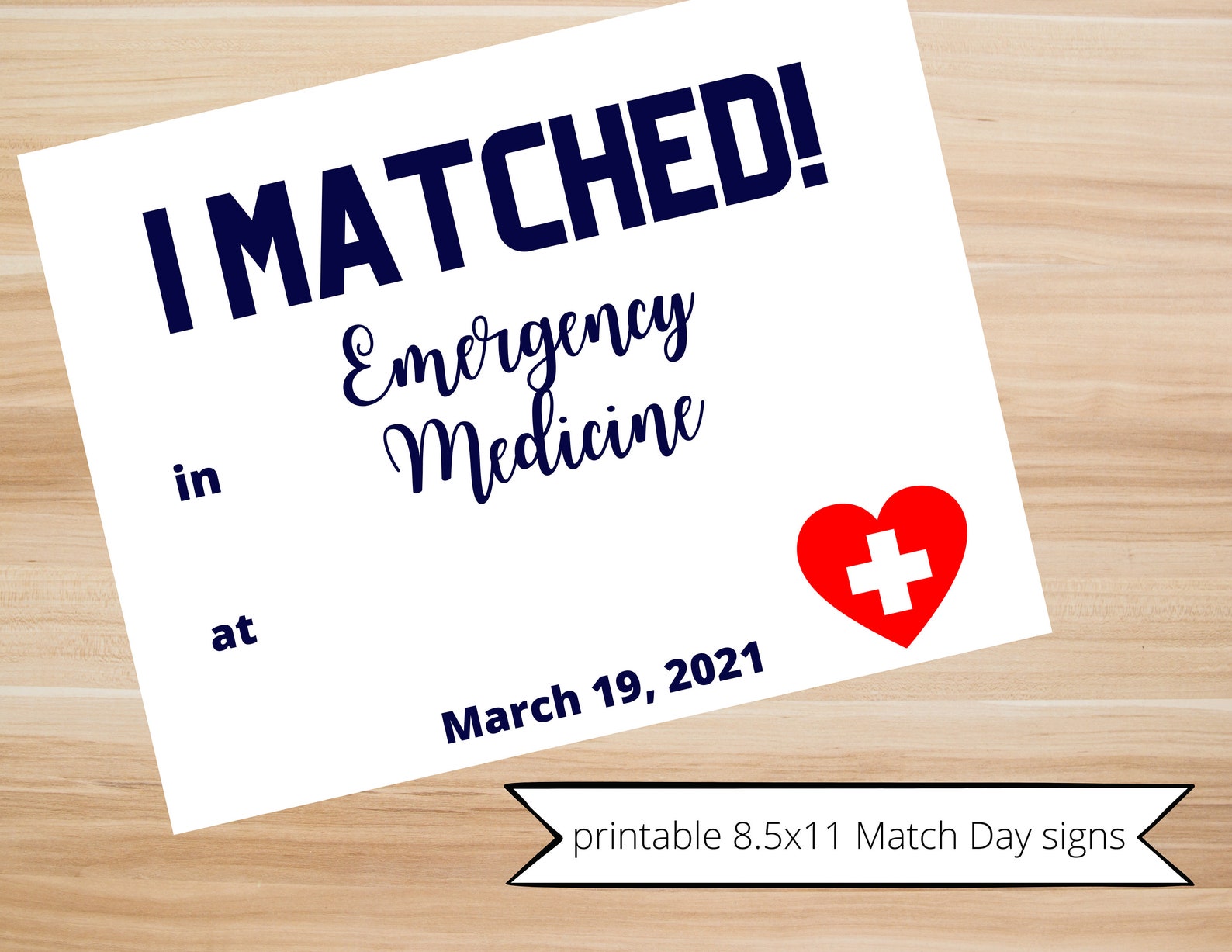 Residency Match Day Signs 8.5x11 Printable Signs Virtual Etsy