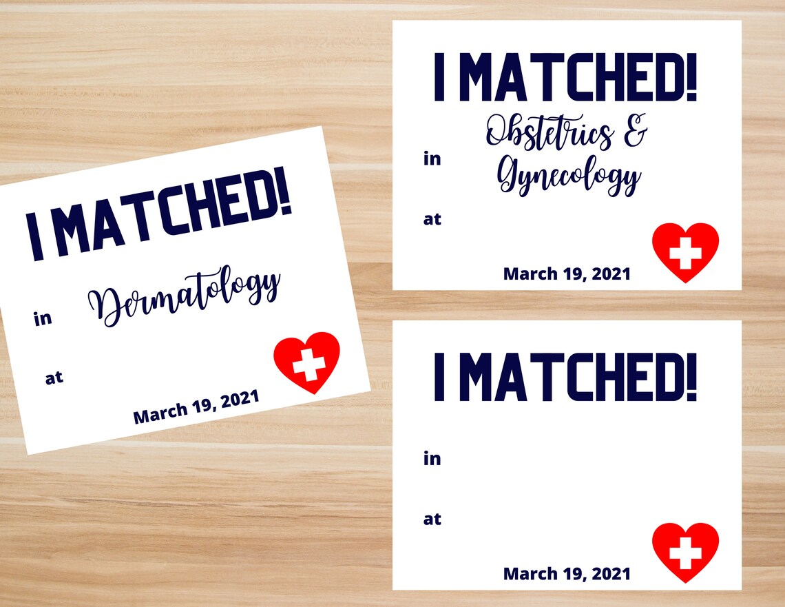 Residency Match Day Signs 8.5x11 Printable Signs Virtual Etsy