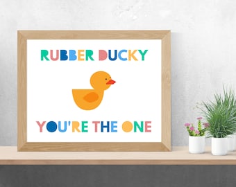 Rubber Duck Bathroom Art | Splish Splash Duck 8x10 print | Instant Download