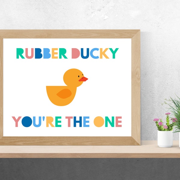 Rubber Duck Bathroom Art | Splish Splash Duck 8x10 print | Instant Download