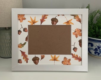 Fall Picture Frame for 5x7 photo | Fall Decor | Fall Leaves Personalized Frame