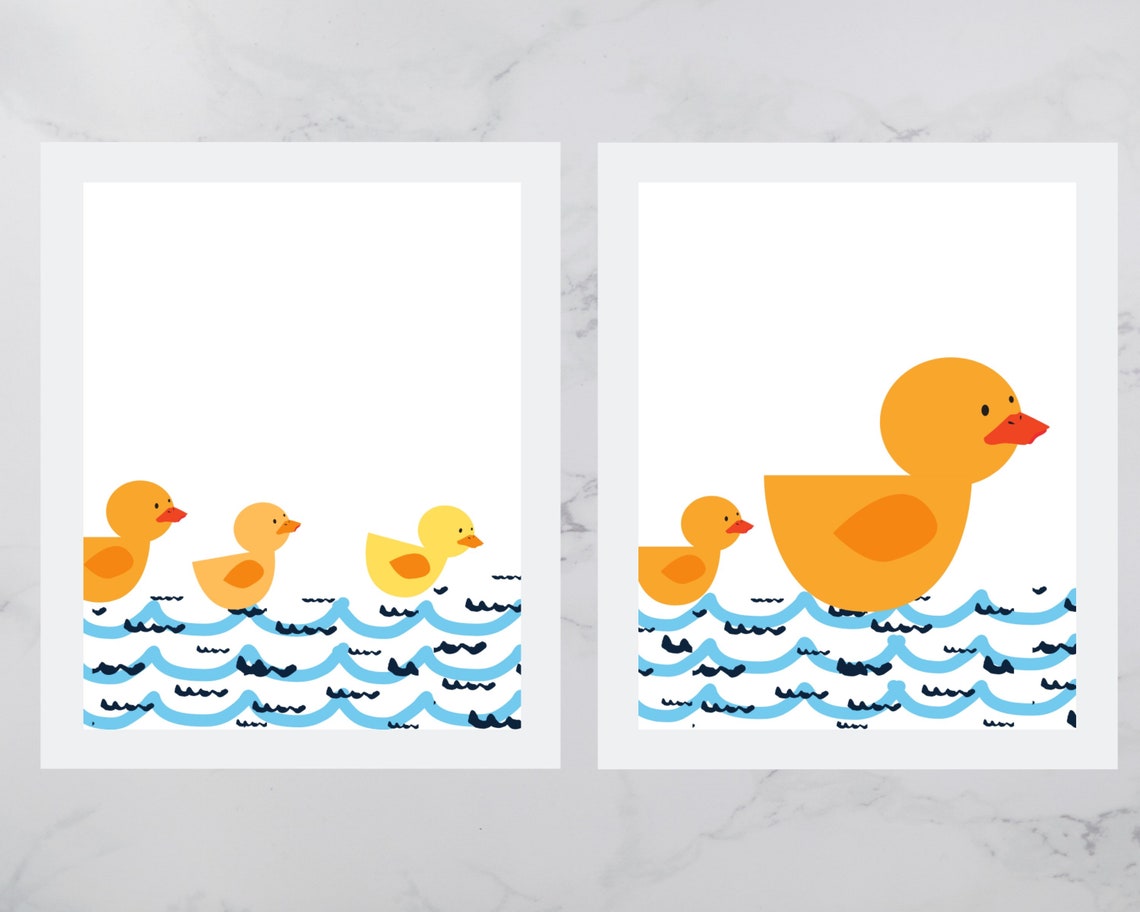 Rubber Duck Prints Kids Bathroom Wall Art Set of 2 8x10 | Etsy