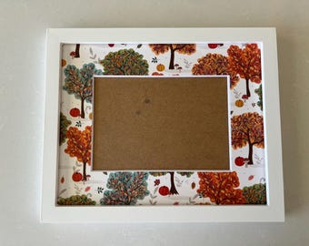 Fall Picture Frame for 5x7 photo | Fall Decor | Fall Leaves & Pumpkins Personalized Frame