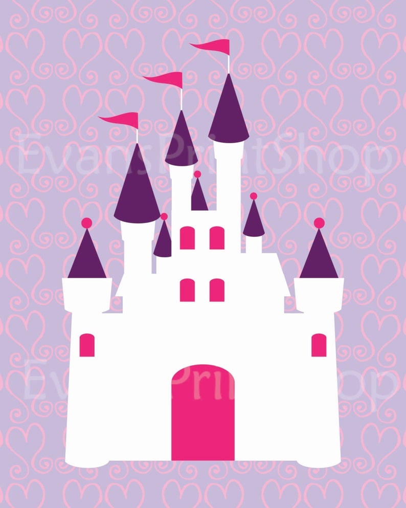 CANVAS Princess Nursery Decor Pink and Purple Nursery Wall Etsy