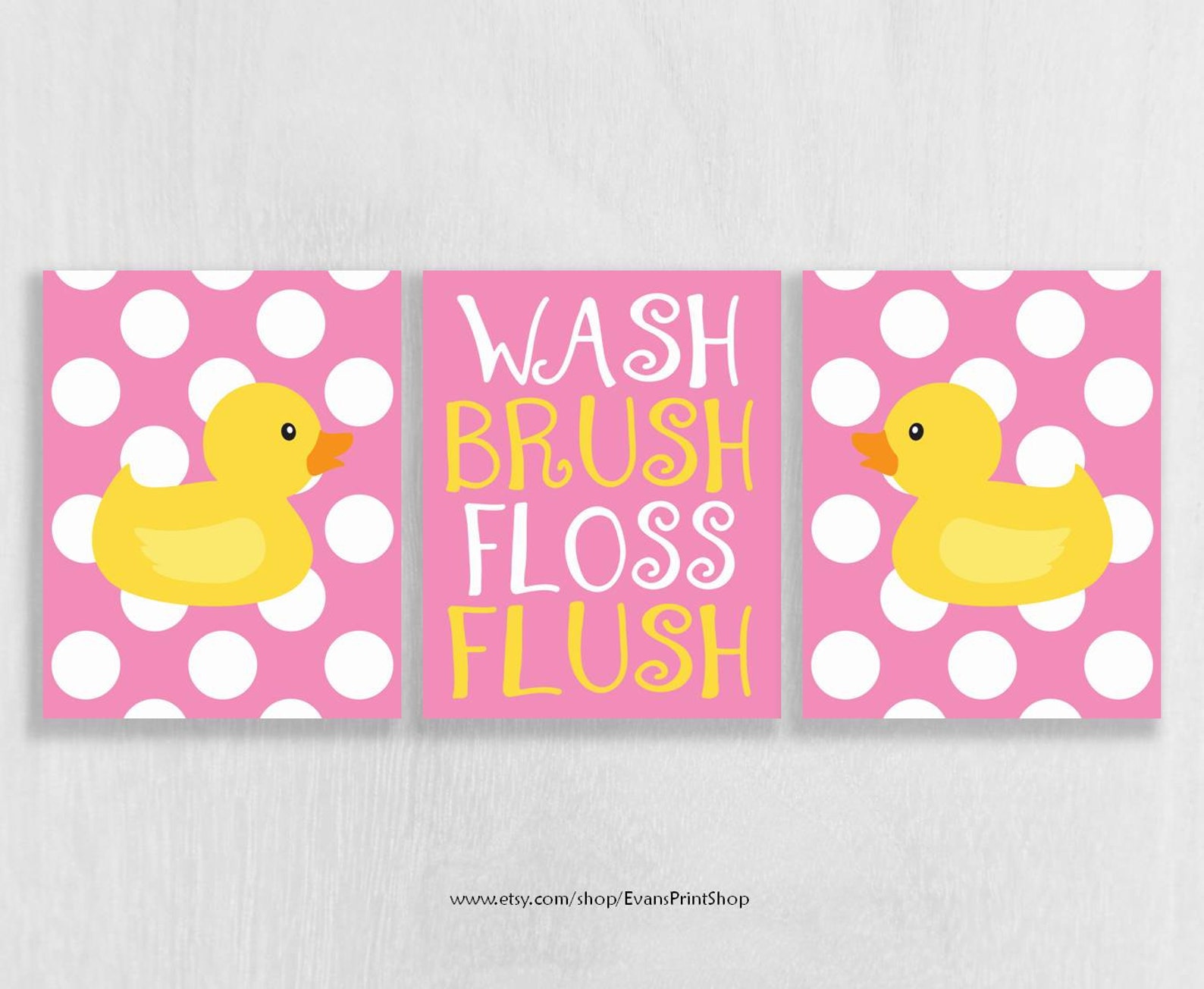 Rubber Ducky Bathroom Art Prints Set of 3 Rubber Duck Etsy