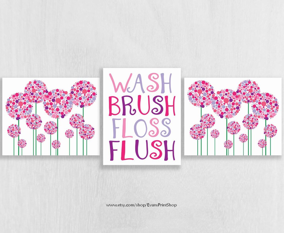 CANVAS Pink and Purple Bathroom Decor Pink and Purple Etsy