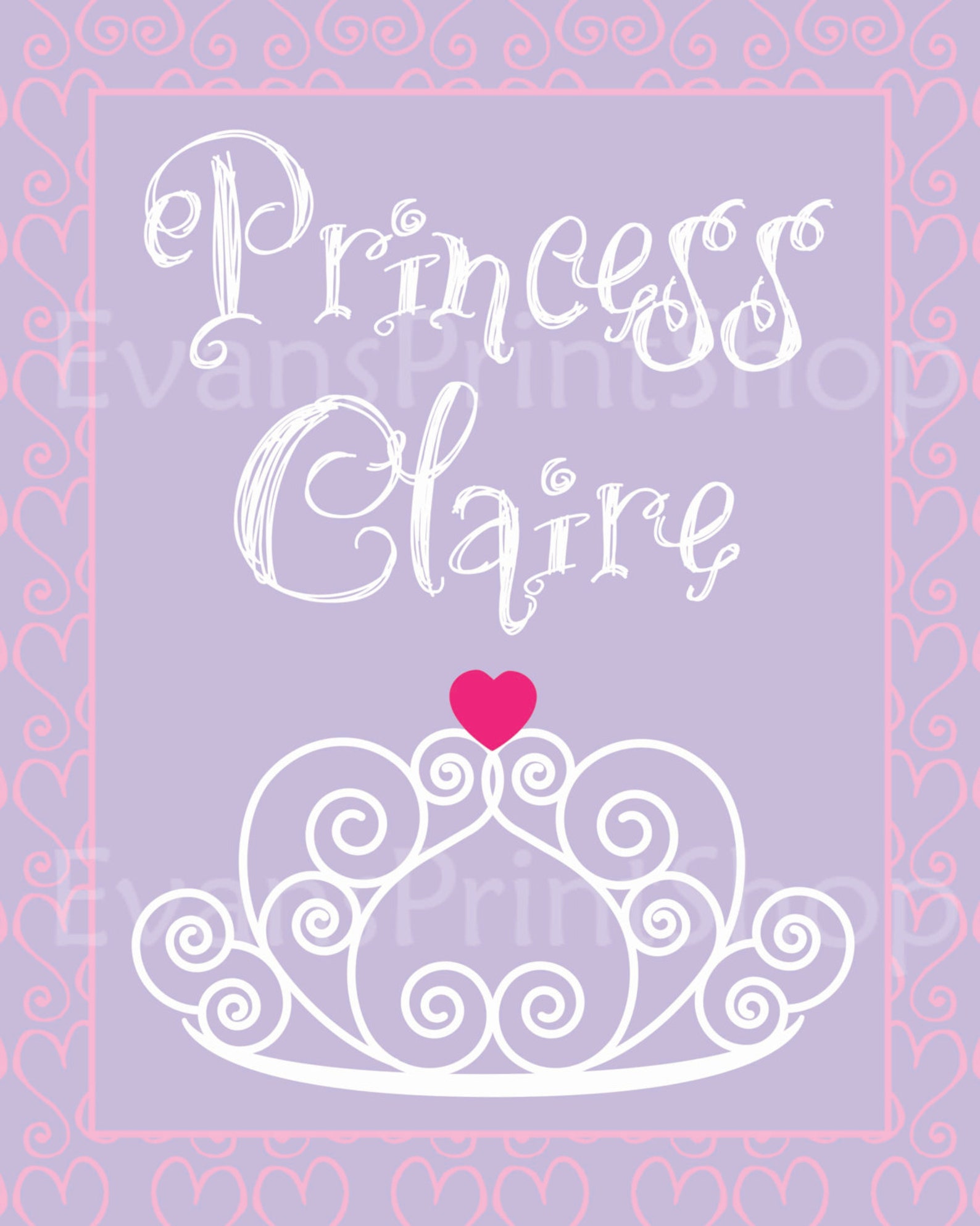 CANVAS Princess Nursery Decor Pink and Purple Nursery Wall Etsy