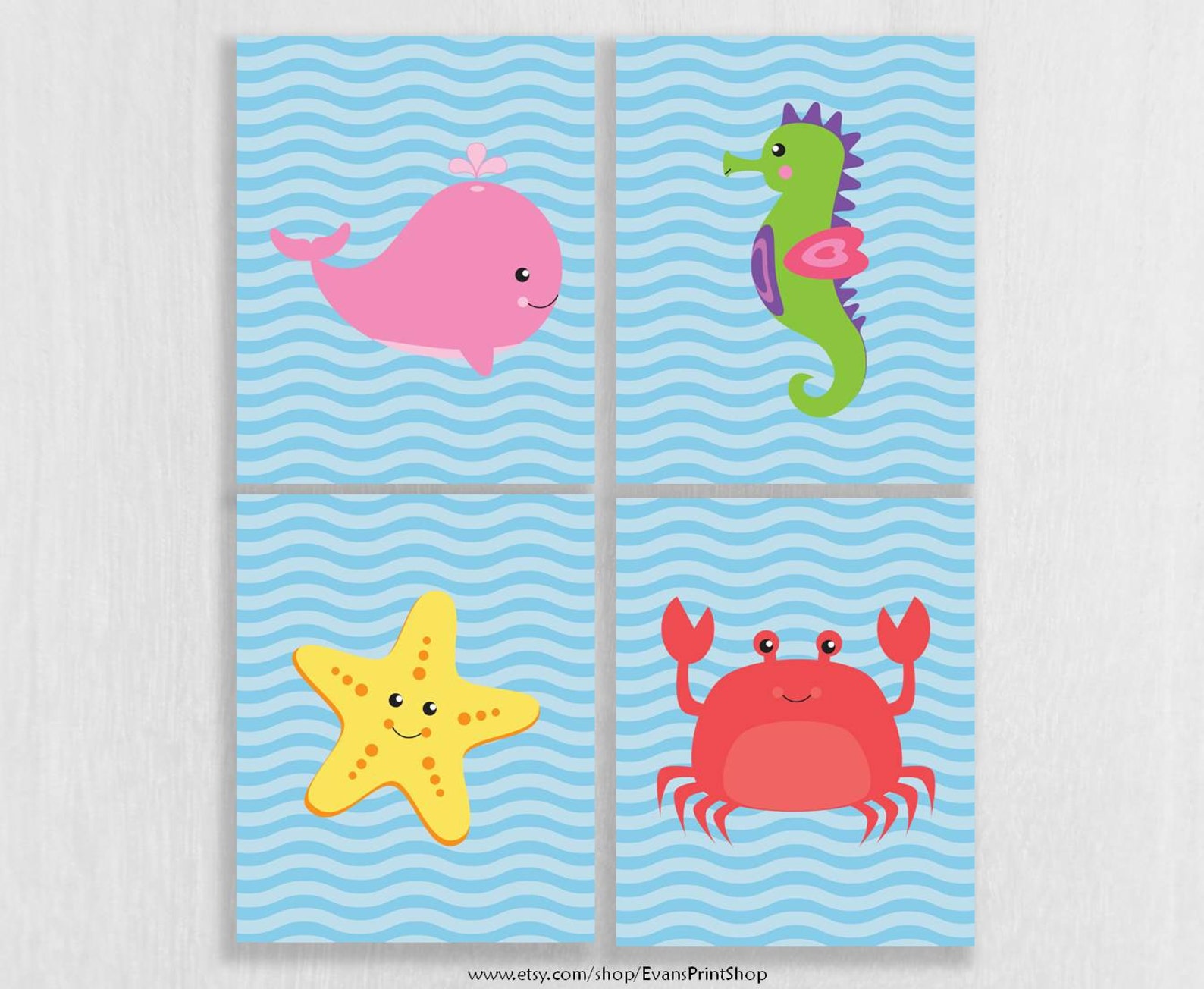 CANVAS Under the Sea Bathroom Decor Ocean Theme Bathroom Boy Etsy