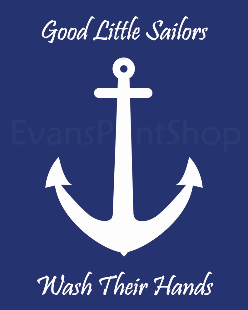 Nautical Bathroom Art Set of 3 Instant Download 8 x 10 Etsy
