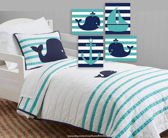 CANVAS Whale Nursery Decor Hamptons Whale Nautical Nursery Ocean Theme Nursery Decor Sea Theme Bathroom Etsy