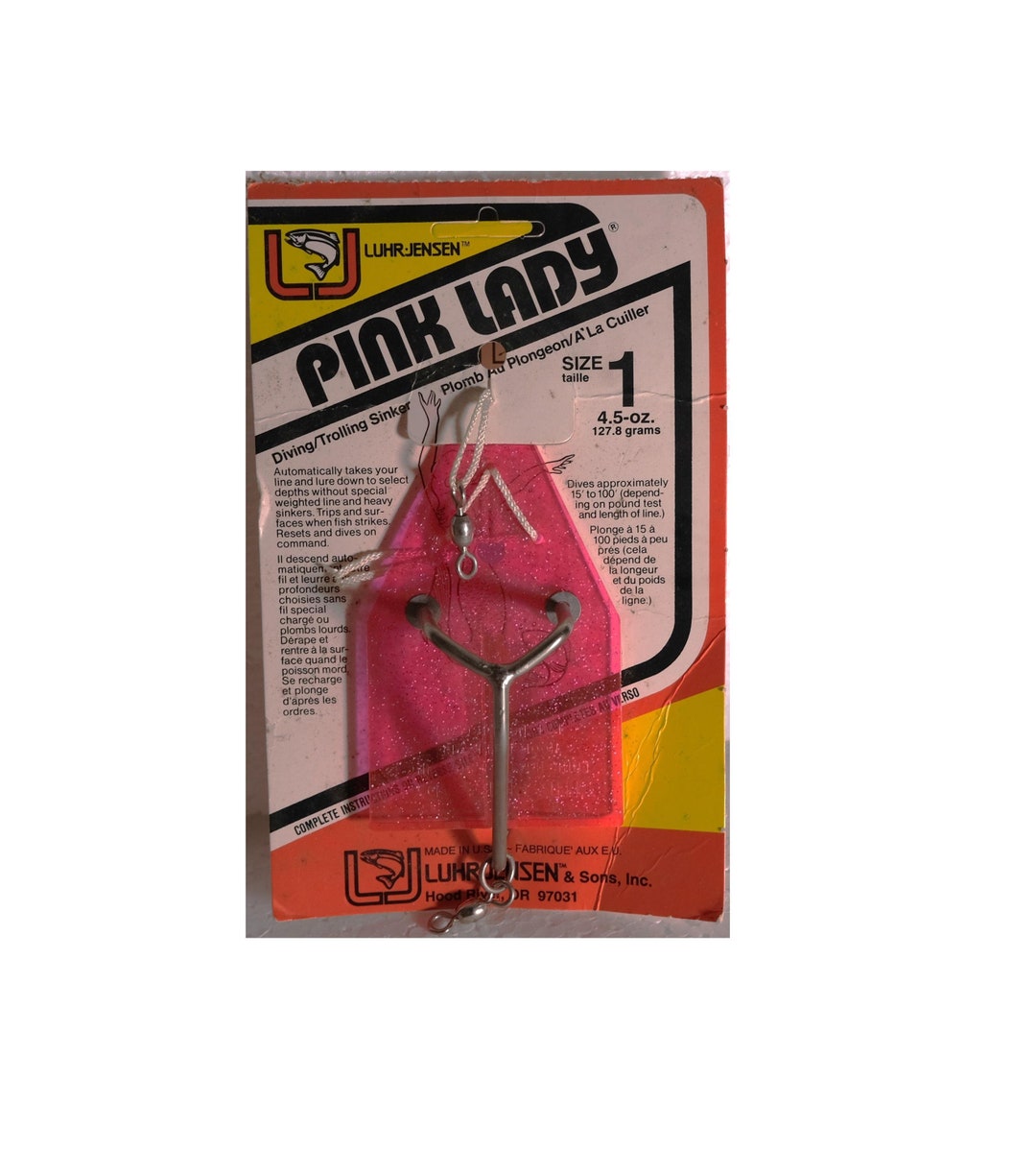 LUHR JENSEN Fishing Lure Pink Lady Diving Trolling Sinker Dives 15 to ...