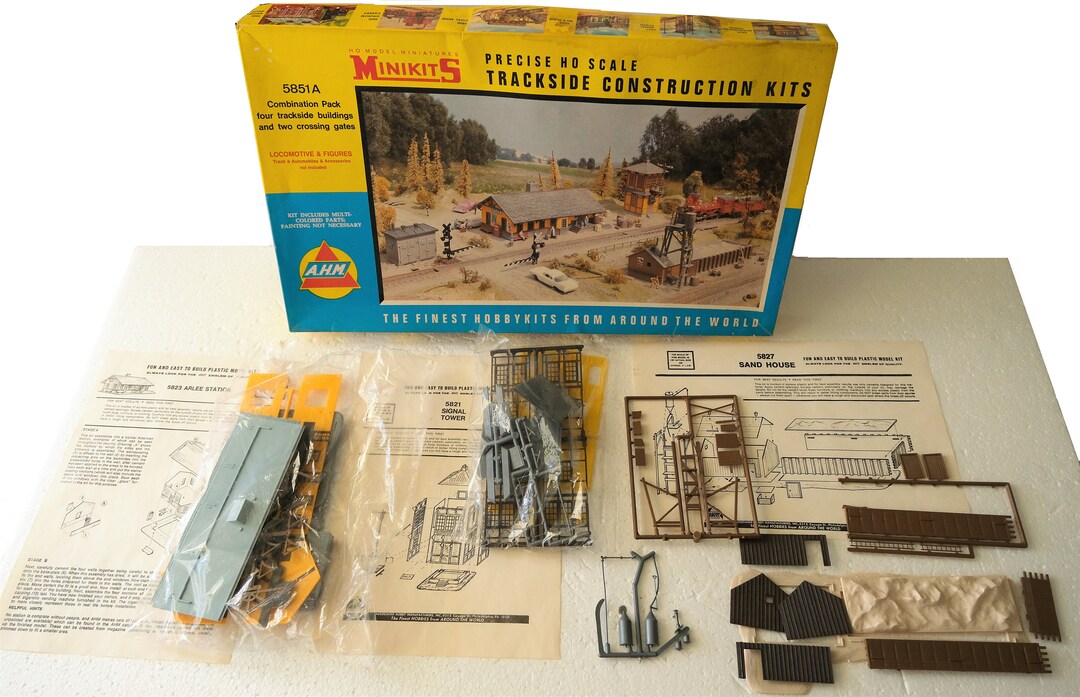 AHM 5851A HO Trackside Construction Kits Open Box 4 Buildings Etsy