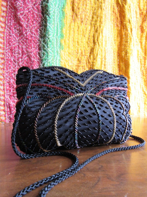 1990s Vintage Carla Marchi Beaded Crossbody Handb… - image 2