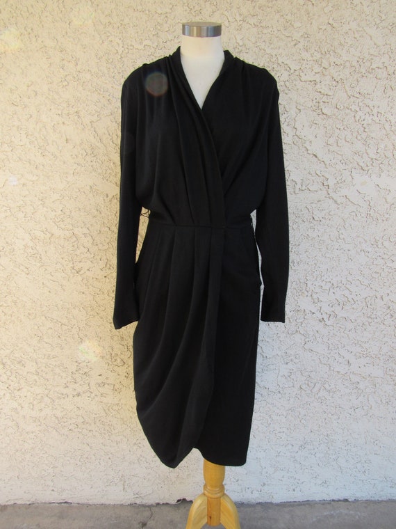 1980s Et Al by Ronnie Rosado Black Pleated "Wrap" 