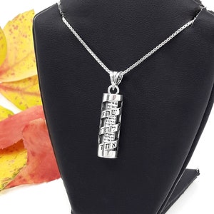 Spiral Mezuzah necklace with Shema Israel Scroll