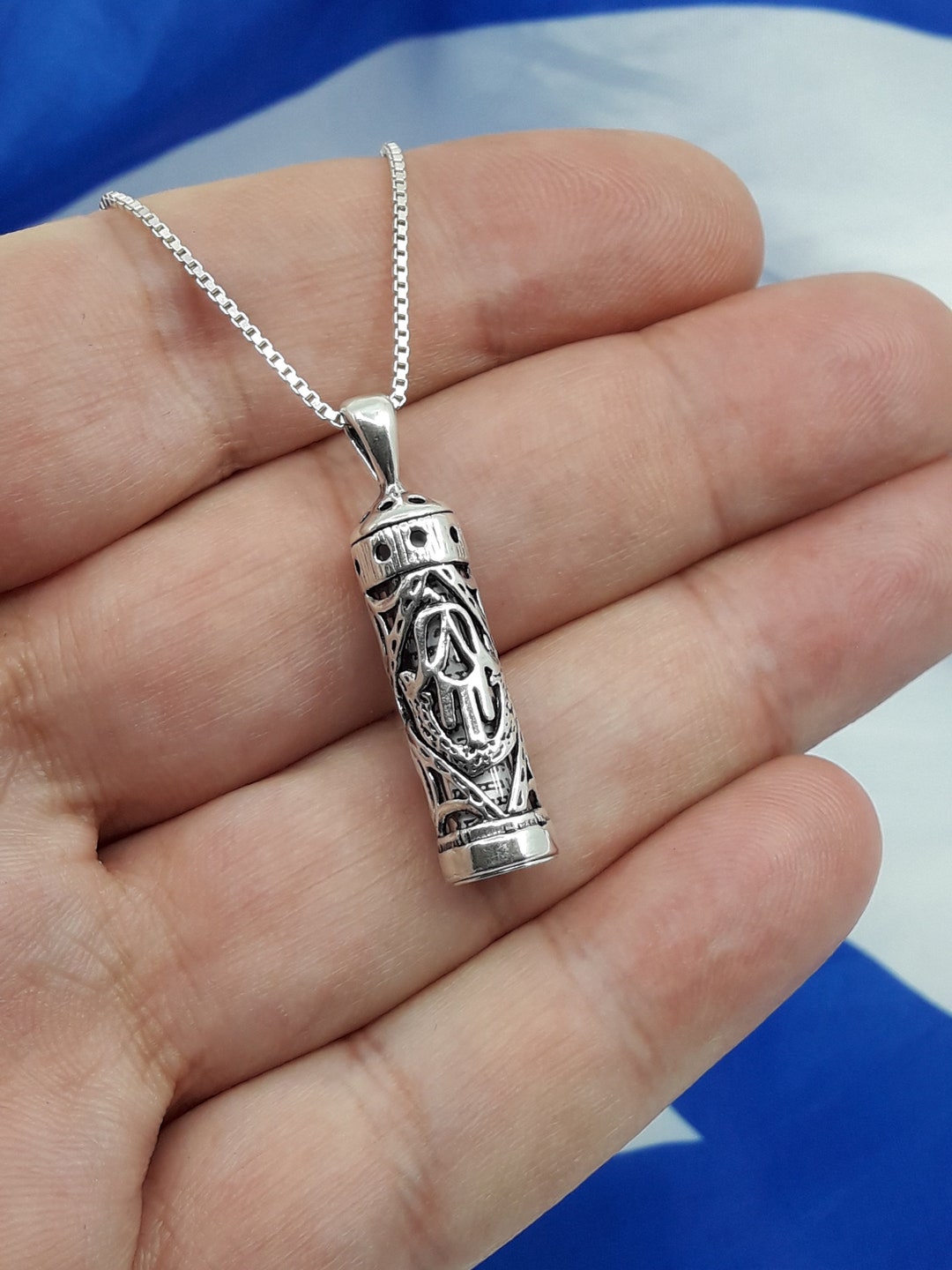 Mezuzah Necklace With Shema Israel Scroll - Etsy