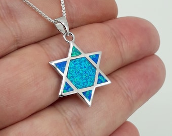 Big Opal David star, 925 star of David