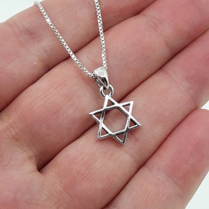Jewish star necklace, Dainty David star necklace, 925 sterling silver necklace, Bar mitzva gift, Jewish gift, Jewish gifts for women