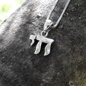 Chai Necklace, 925 Silver Chai, Hebrew Latter Necklace, Small Chai ...