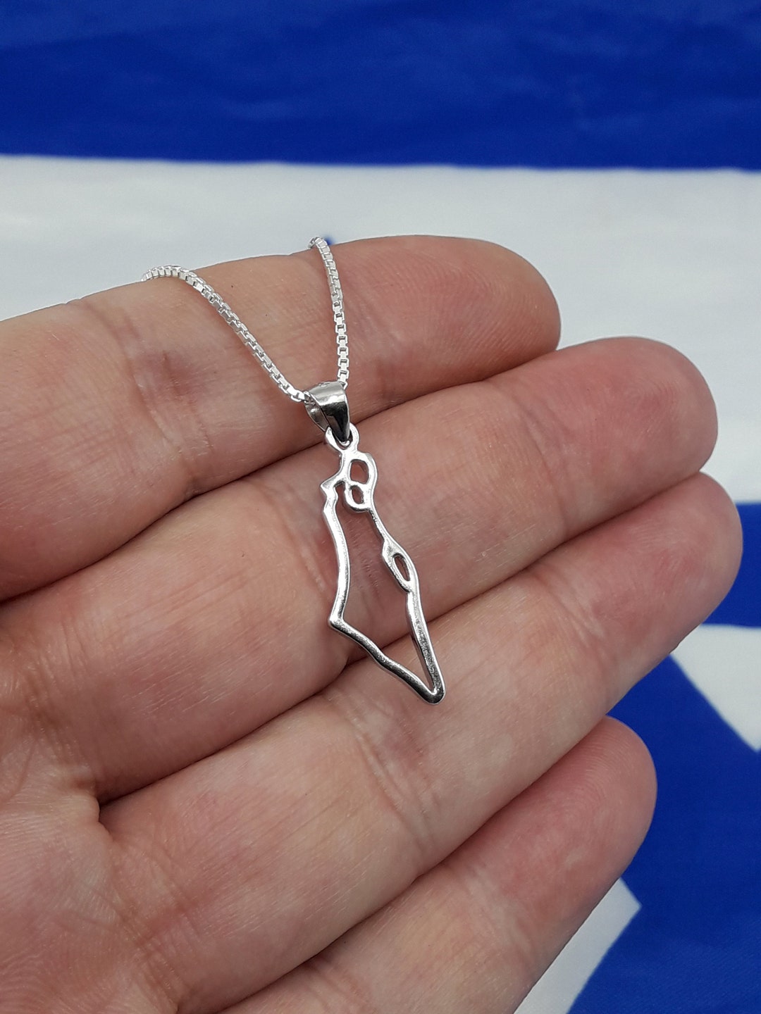 14k Gold Srael Map Pendant Necklace, Srael Necklace, Made N Srael