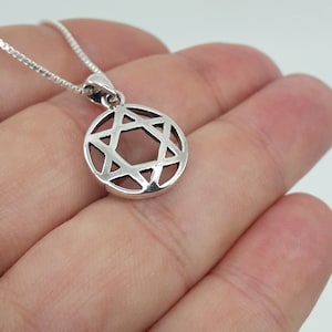 Circle David star necklace, Jewish jewelry