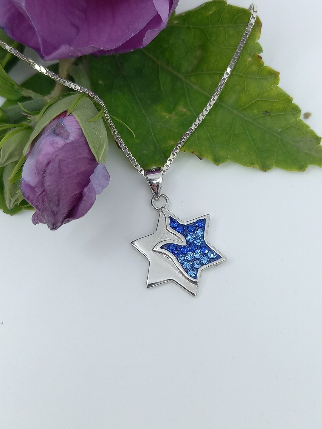 Star of David Necklace, Dove Necklace Jewish Star Necklace Etsy
