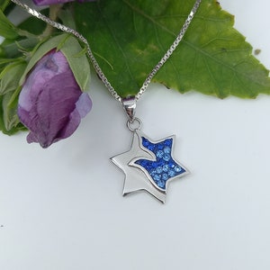 Star of David necklace, Dove necklace Jewish star necklace