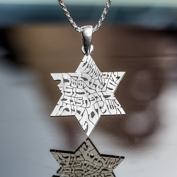Ciondolo Stella Di David &ndash; Gioiello Esagramma In Argento 925 Con