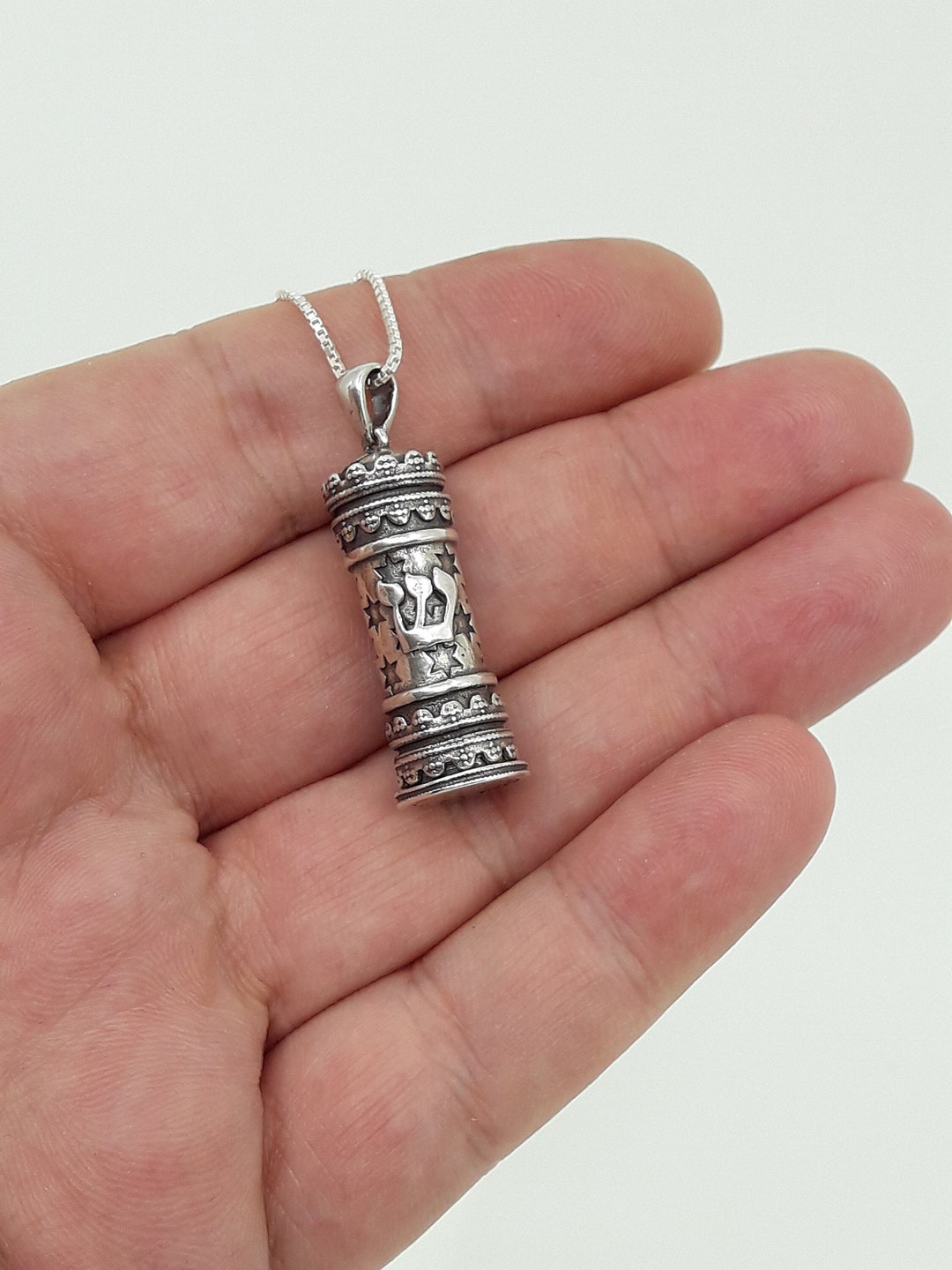 Men Mezuzah Necklace Jewish Mezuzah Pendant - Etsy