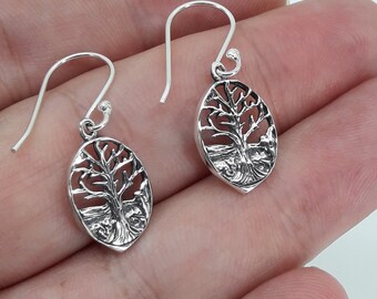 Tree of life earrings, 925 sterling silver