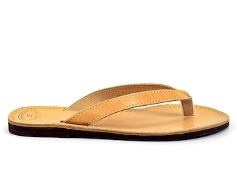 Flip Flops - Summer Beach Sandals from Genuine Full Grain Leather Handmade in Greece.