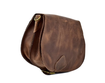 Leather Saddle Bag: Handmade Full Grain Crossbody Shoulder Bag